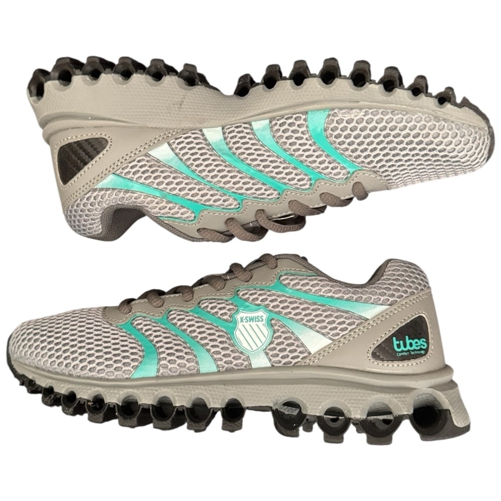 K-Swiss Kids Sneakers Gray Teal - Athletic School Shoes | NWT - Picture 2 of 6